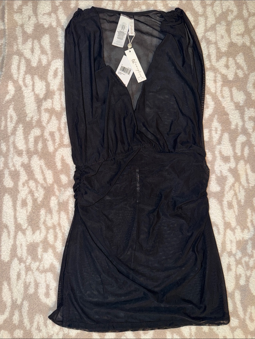 Sheer Black V-Neck Women’s Swim Coverup - Unbranded